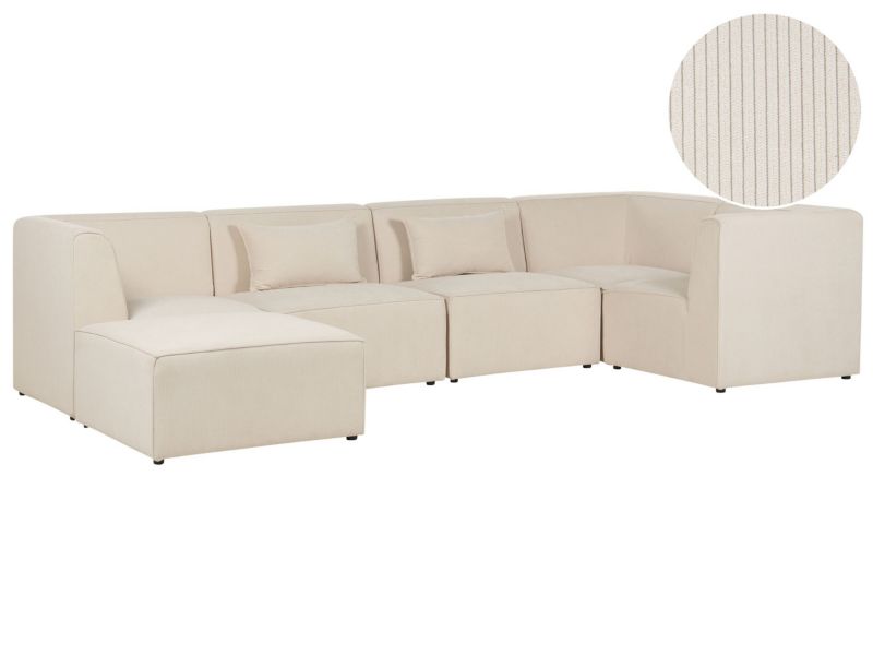 Sofa z ottomaną Lemvig Jasnobeżowy Lewostronny 1 kpl