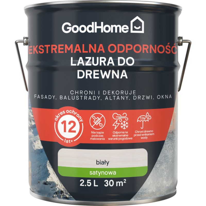 Lazura GoodHome 12 lat biała 2,5 l