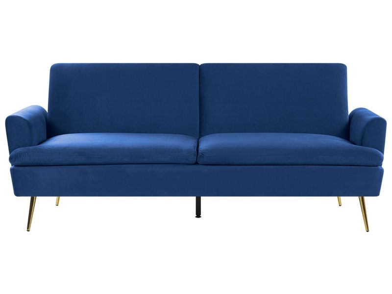 Sofa rozkładana Vettre Granatowy Welur 1 szt.