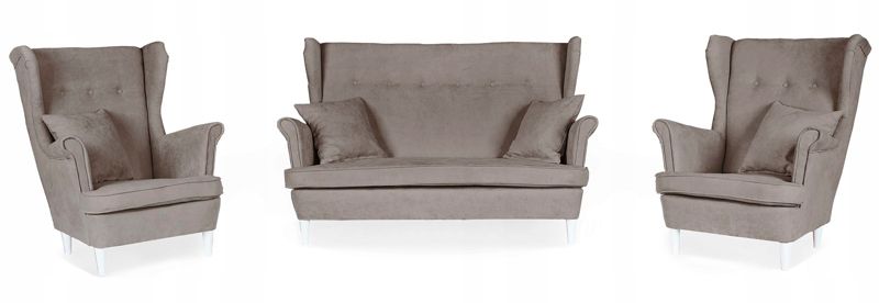 Zestaw wypoczynkowy uszak do salonu sofa fotele Family Meble ARI 1szt