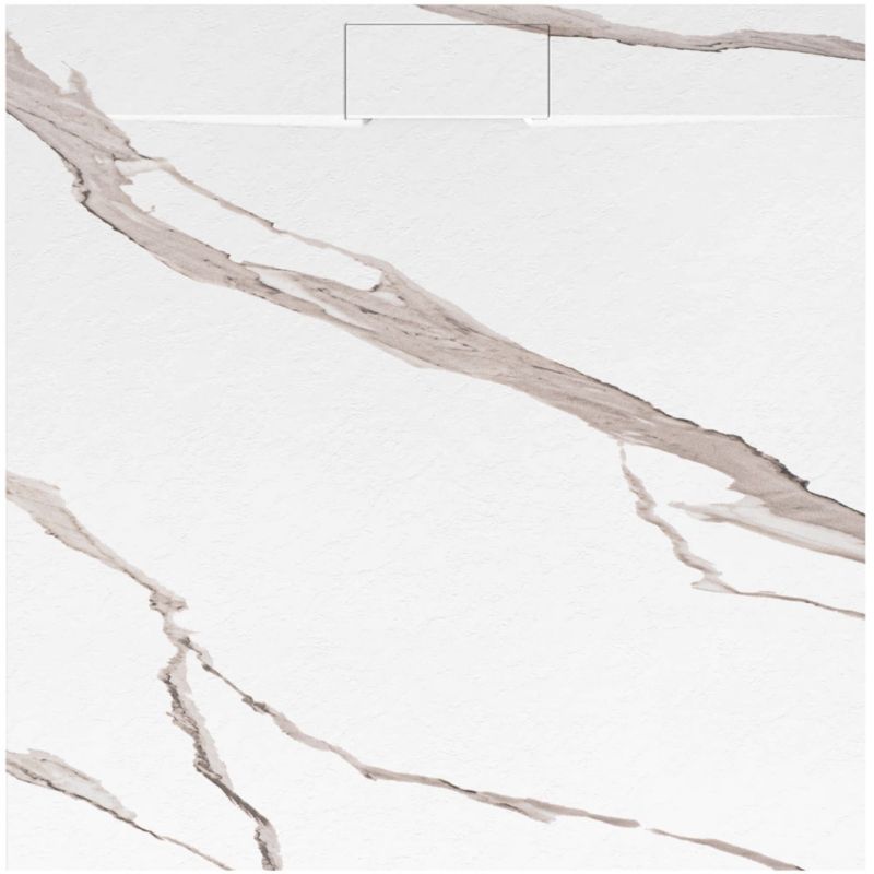 Brodzik Prysznicowy Rea Bazalt Carrara 90X90 Biały 1 Szt