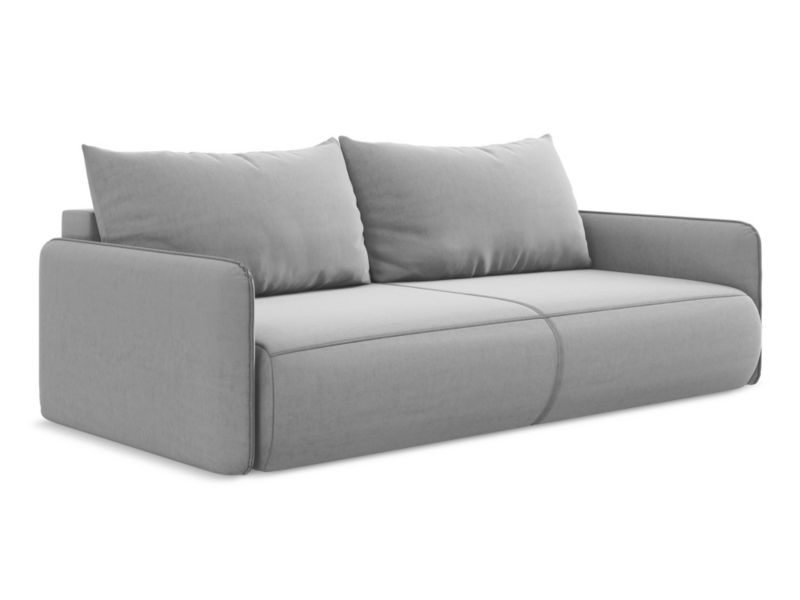 Kanapa 3-osobowa z funkcją spania Makamii Nanea z tkaniny welwetowej 216x105 cm szary 1 szt.