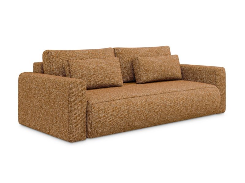 Kanapa 3-osobowa z funkcją spania Makamii Kapua z tkaniny strukturalnej 238x105 cm terakota 1 szt.