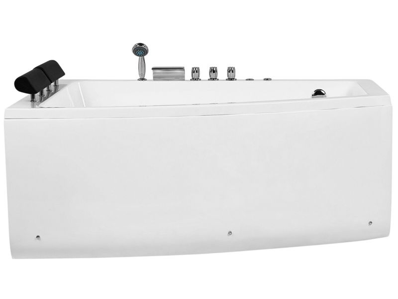 Wanna narożna prawa LED z hydromasażem 182 x 122 cm biała Serrana 1 szt.