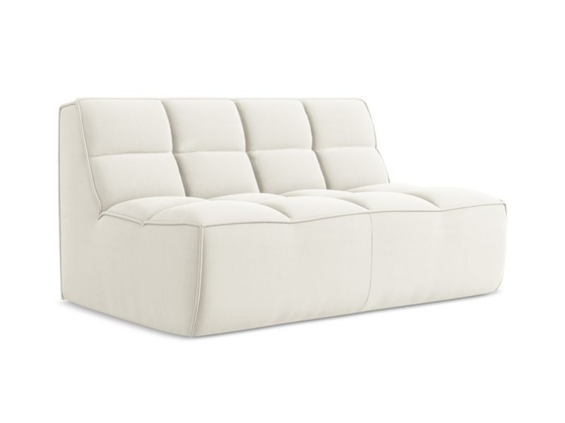 Modułowa sofa 2-osobowa Makamii Kalai z tkaniny welwetowej 160x93 cm jasny beż 1 szt.