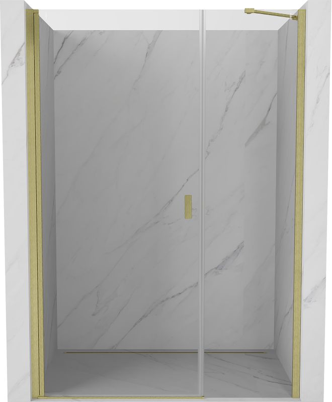 Drzwi prysznicowe uchylne Mexen Mist-B złoty szczotkowany 120 cm 1 szt