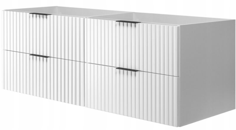 Szafka łazienkowa Furnidea 160 cm wisząca ryflowana 4 szuflady biały blat Flow 1 szt.