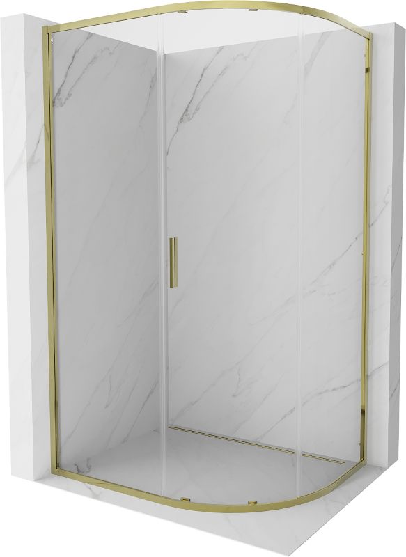 Kabina prysznicowa Mexen Exo półokrągła rozsuwana 100 x 90 cm transparent złota 1 szt.