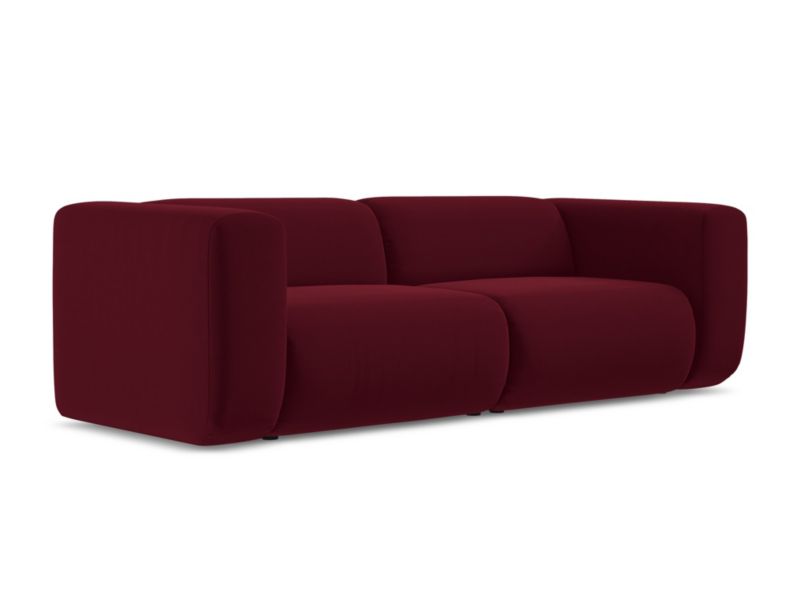 3-osobowa kanapa modułowa Makamii Ekahi z tkaniny welwetowej 228x89 cm burgundowy 1 szt.