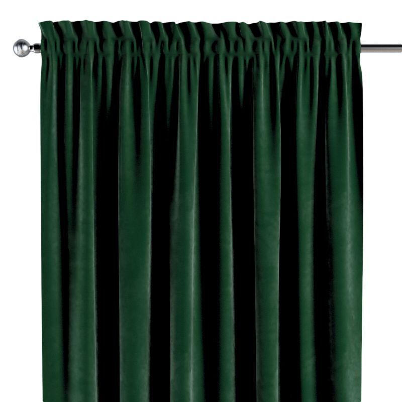 Zasłona na kanale z grzywką 1 szt. 130 x 245 cm Dekoria butelkowa zieleń 1 szt.