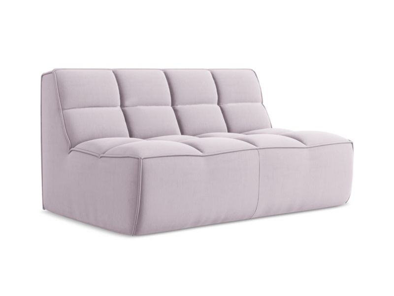 Modułowa sofa 2-osobowa Makamii Kalai z tkaniny welwetowej 160x93 cm lawendowy 1 szt.
