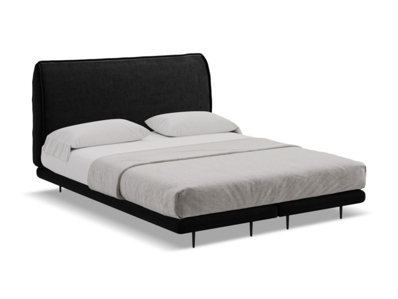 Łóżko Makamii Halia z weluru 160x200 czarny 1 szt.