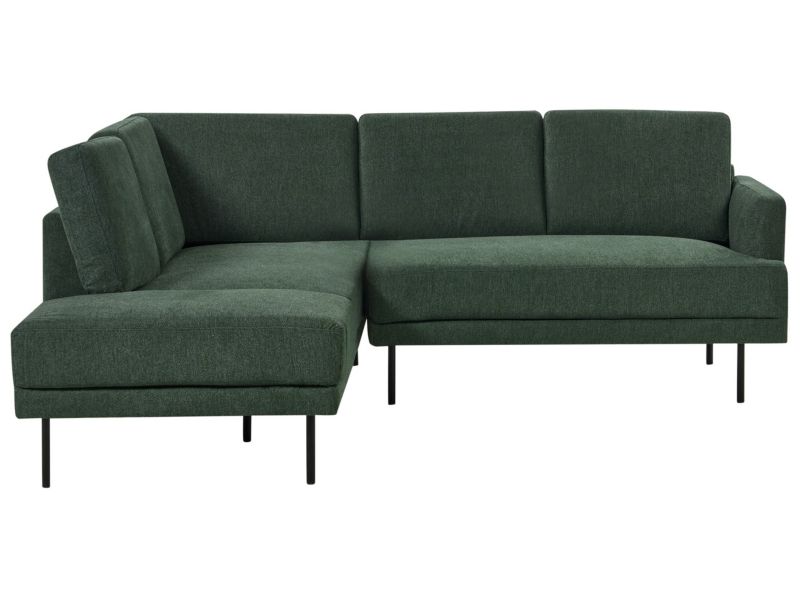 Sofa narożna prawostronna Breda Ciemnozielony Tkanina Prawostronny 1 szt.