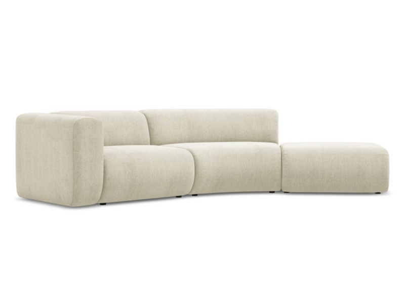 4-osobowa kanapa modułowa prawa Makamii Ekahi z tkaniny szenilowej 335x166 cm beżowy 1 szt.