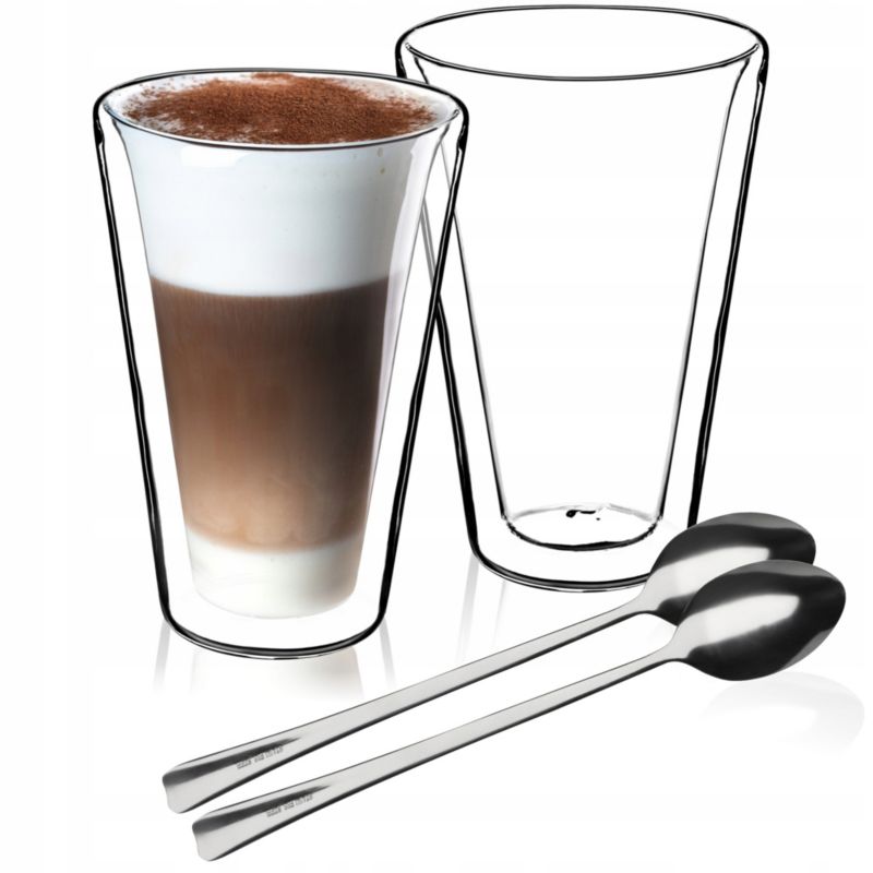 Szklanka KADAX Termiczna Do Latte Kawy Łyżeczki 2szt