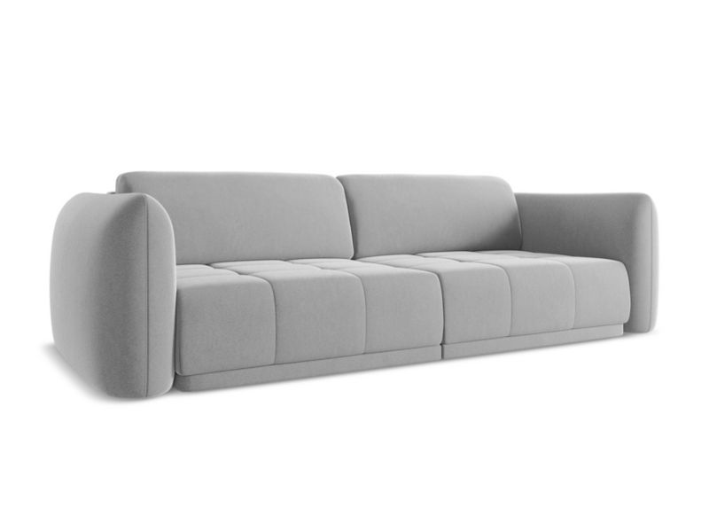 Kanapa 4-osobowa Makamii Hoku z tkaniny welwetowej 250x105 cm szary 1 szt.