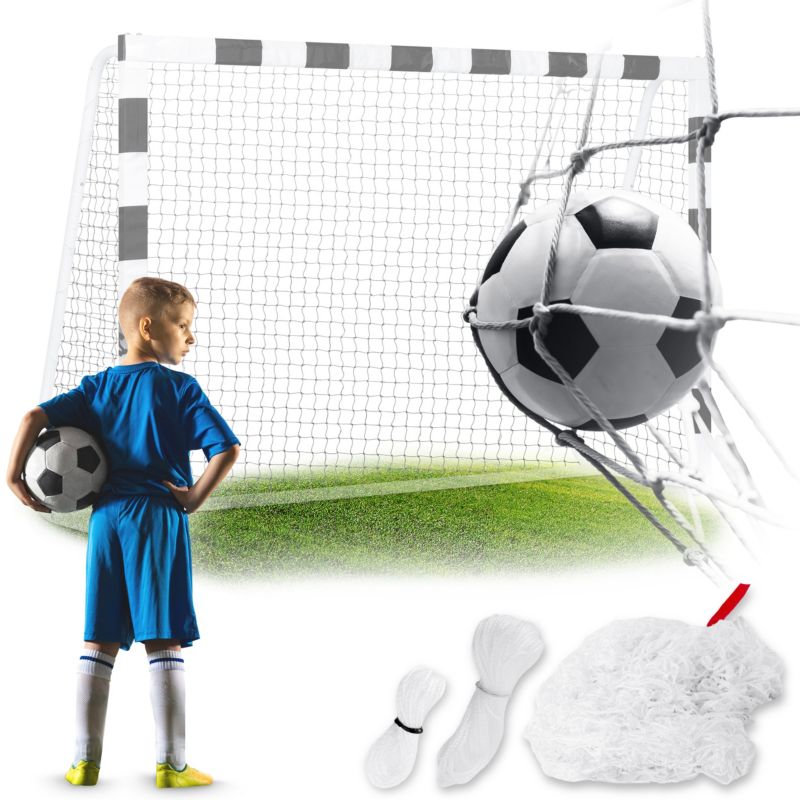 Siatka do bramki piłkarskiej Neo-Sport do bramek 215x150x90 cm biała 1 szt.