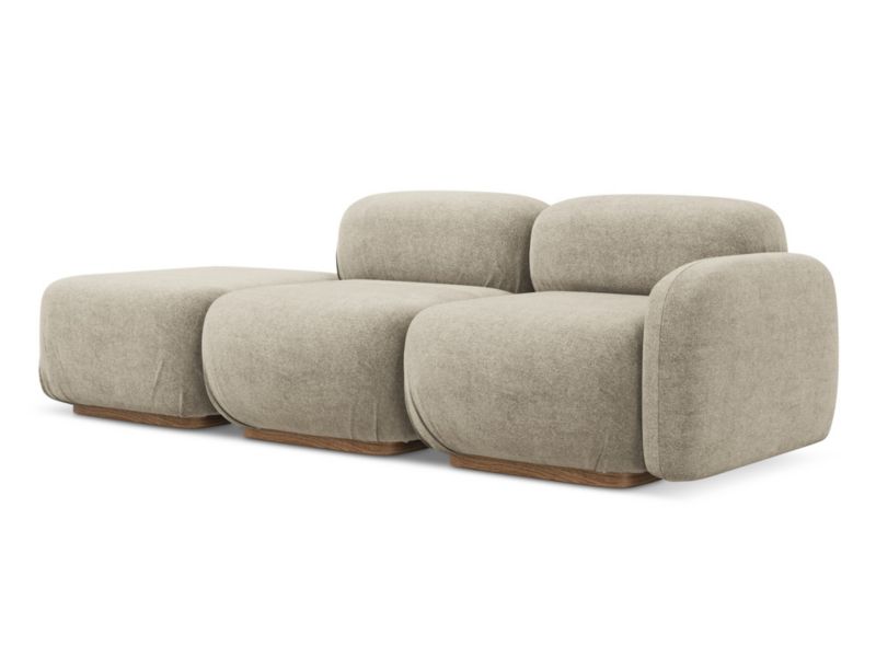 3-osobowa kanapa modułowa lewa Makamii Ailani z tkaniny bouclé 258x95 cm beżowy 1 szt.