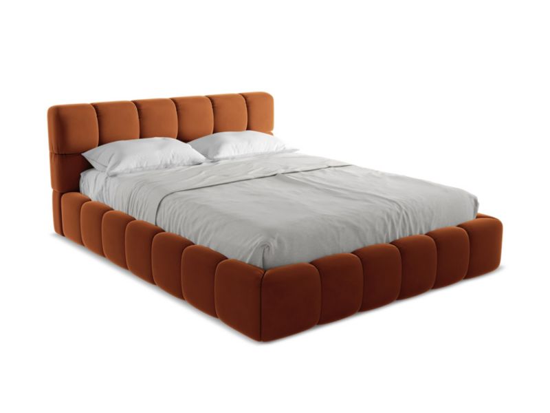 Łóżko Makamii Nalu z weluru 160x200 terakota 1 szt.