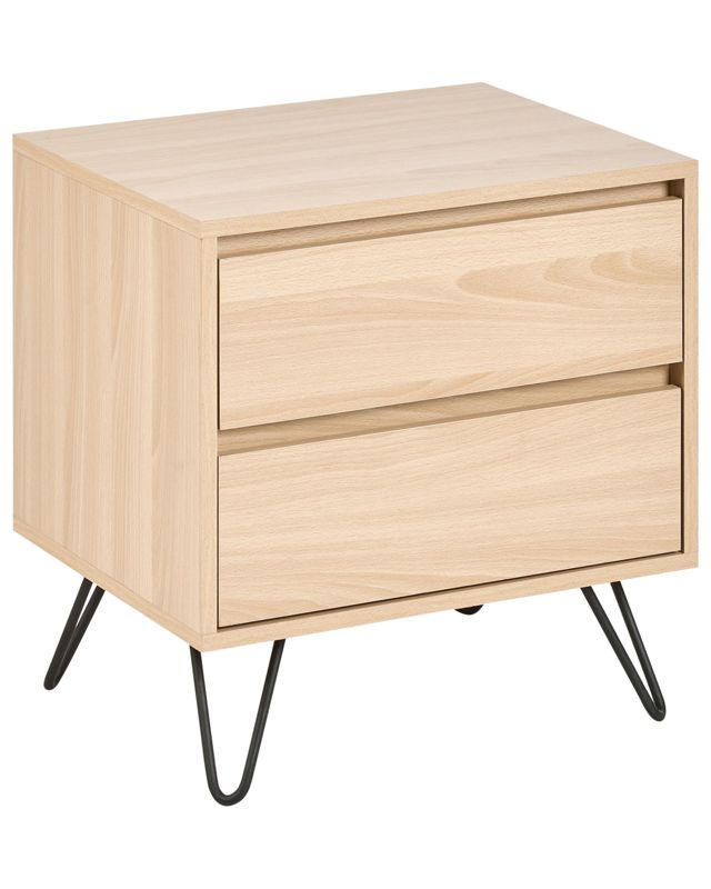 Szafka nocna 2 szuflady Cardigan Jasnobrązowy 1 szt.