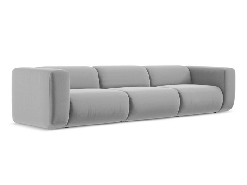 4-osobowa kanapa modułowa Makamii Ekahi z tkaniny welwetowej 319x89 cm szary 1 szt.