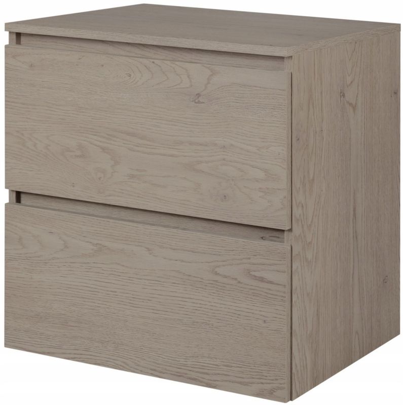Szafka pod umywalkę Furnidea 80 cm dąb ciemny wisząca z blatem Simple 1 szt.