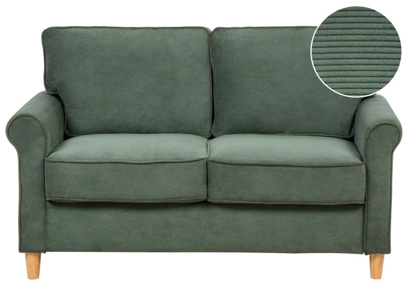 Sofa 2-osobowa sztruksowa ciemnozielona Ronneby 1 szt.