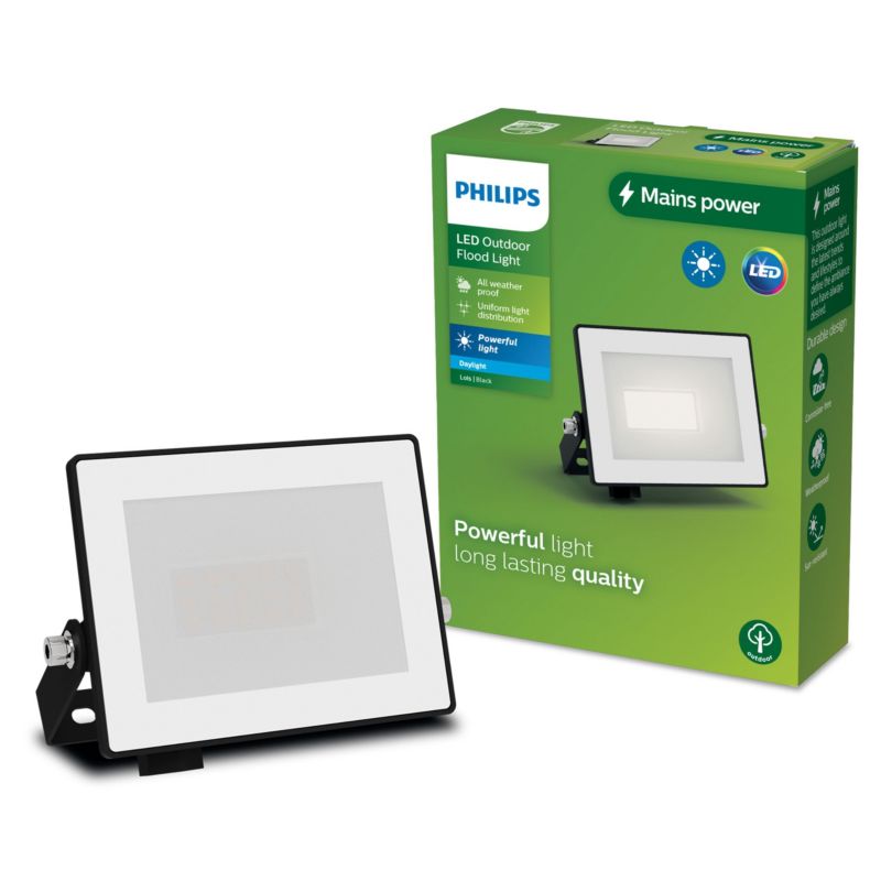 Naświetlacz LED Philips Lampa Reflektor 10W 950lm 5000K IP65 Czarny 1 szt.