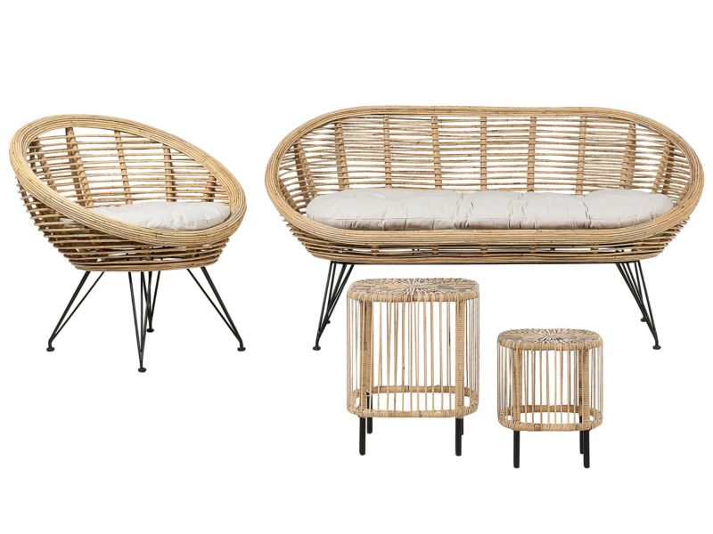 Zestaw ogrodowy ze stolikiem Maratea/cesenatico Rattan Naturalny 1 kpl