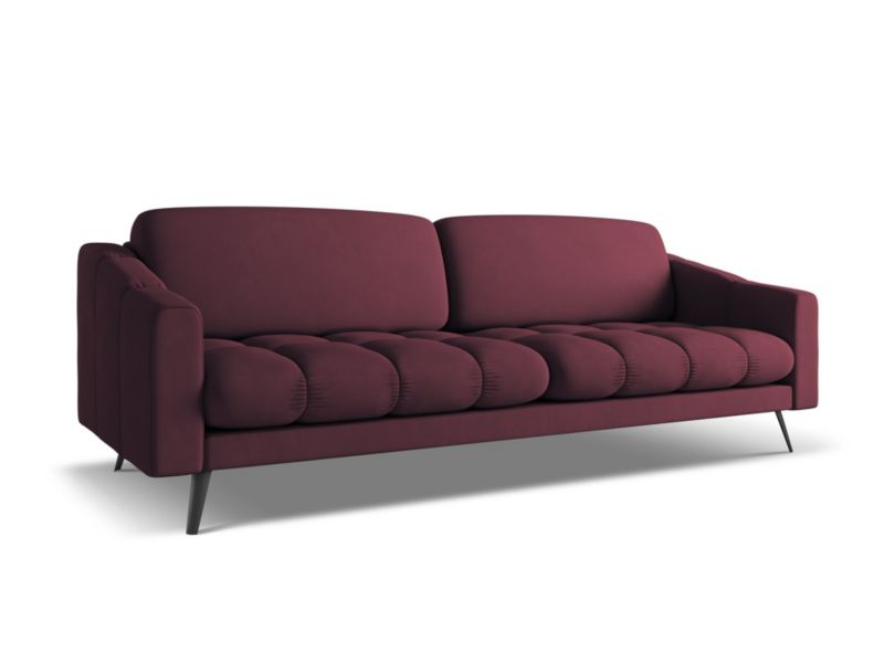 Kanapa 4-osobowa Makamii Nalu z tkaniny szenilowej 238x95 cm bordo 1 szt.