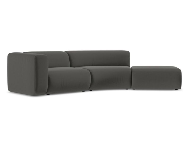 4-osobowa kanapa modułowa prawa Makamii Ekahi z tkaniny welwetowej 335x166 cm stalowy 1 szt.