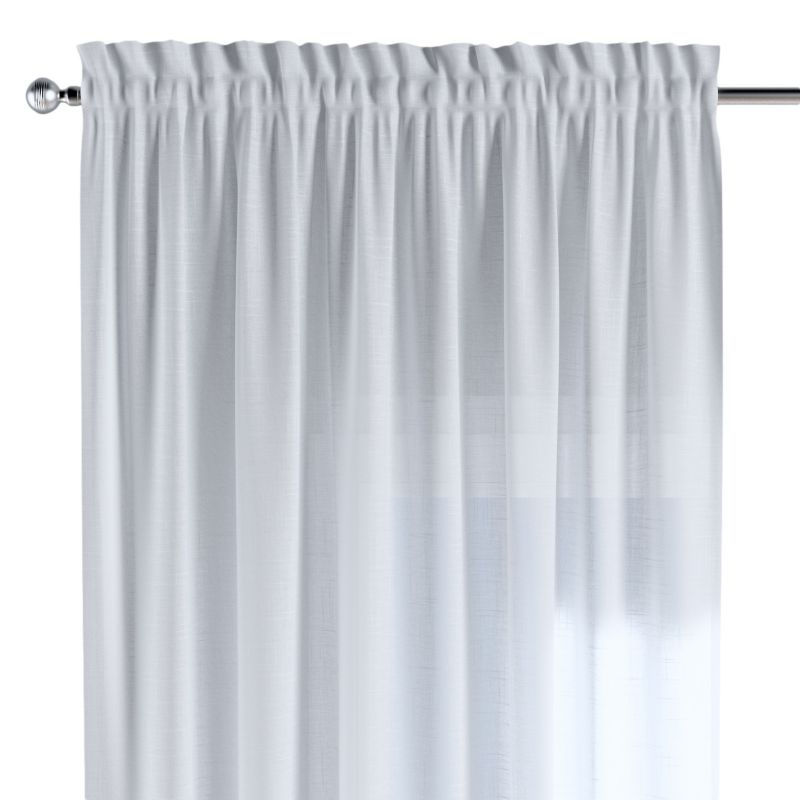 Zasłona na kanale z grzywką 1 szt. 130 x 245 cm Dekoria prześwitujący biały 1 szt.