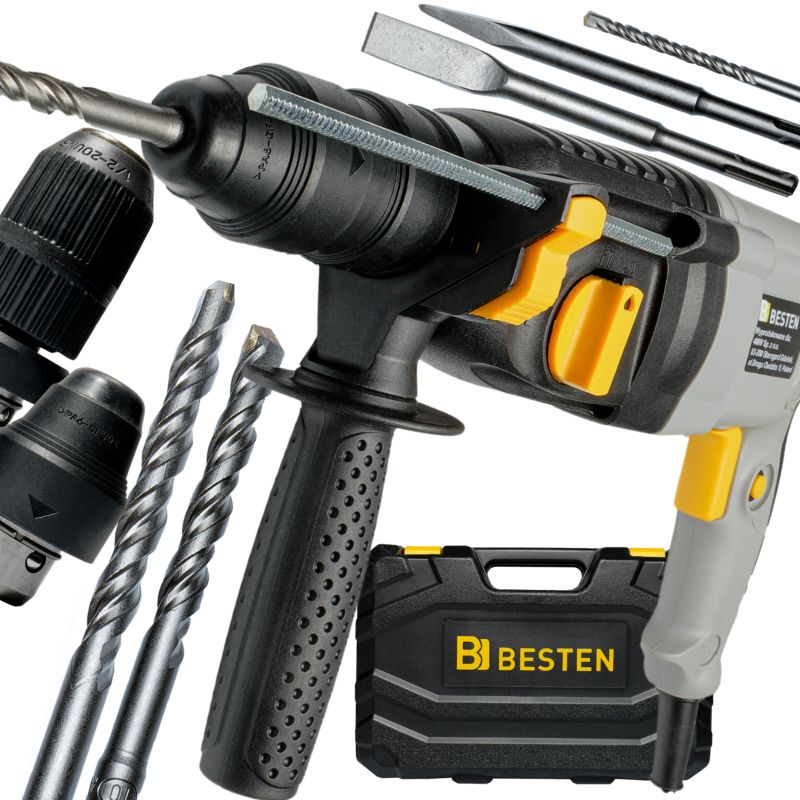 Młotowiertarka SDS+ BESTEN BE-2535 2500 W 4 tryby z 2 głowicami i walizką 1 szt.