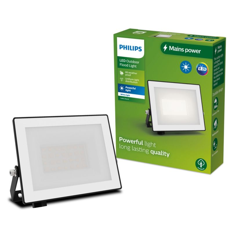 Naświetlacz LED Philips Lampa Reflektor 20W 2050lm 3000K IP65 Czarny 1 szt.