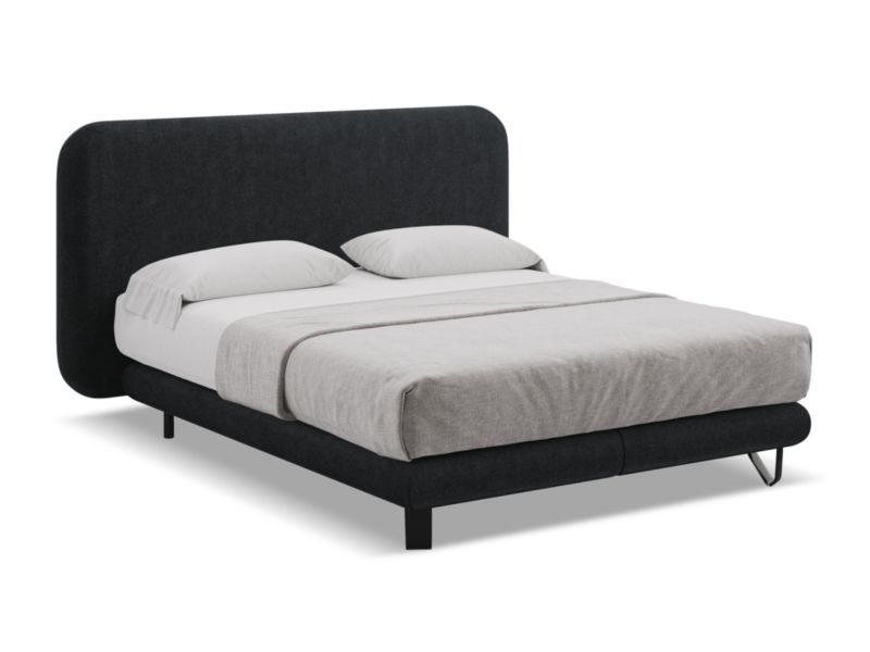 Łóżko Makamii Ilima z tkaniną boucle 160x200 czarny 1 szt.