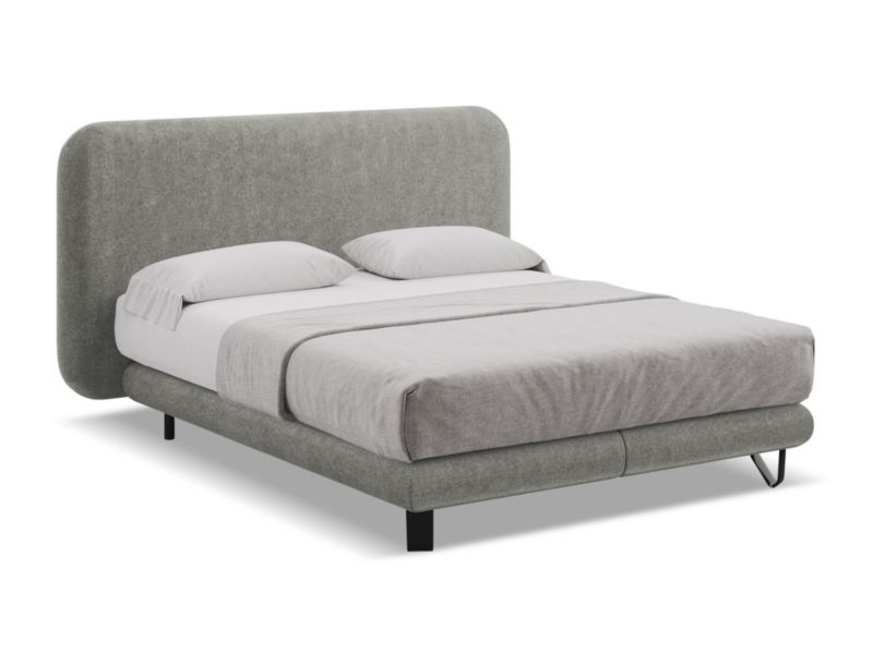 Łóżko Makamii Ilima z tkaniną boucle 160x200 słoniowy 1 szt.