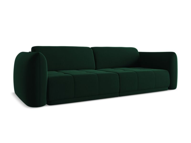 Kanapa 4-osobowa Makamii Hoku z tkaniny welwetowej 250x105 cm butelkowa zieleń 1 szt.