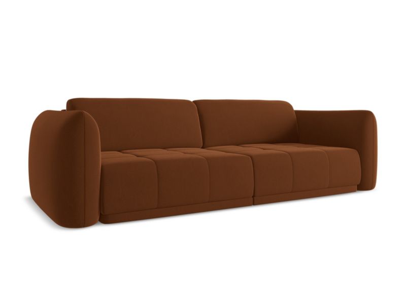 Kanapa 3-osobowa Makamii Hoku z tkaniny welwetowej 210x105 cm terakota 1 szt.