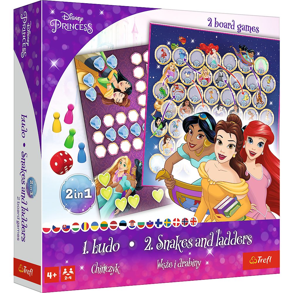Gra Disney Princess 2w1: Chińczyk, Węże i drabiny Trefl