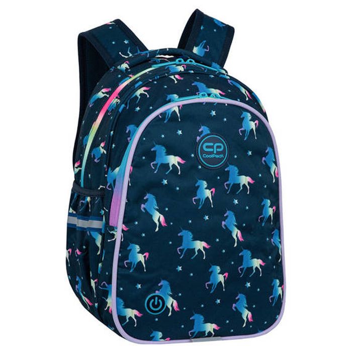 Świecący Plecak Szkolny Jimmy LED Blue Unicorn, Coolpack