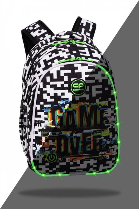 Świecący Plecak Szkolny Jimmy LED Game Over, Coolpack