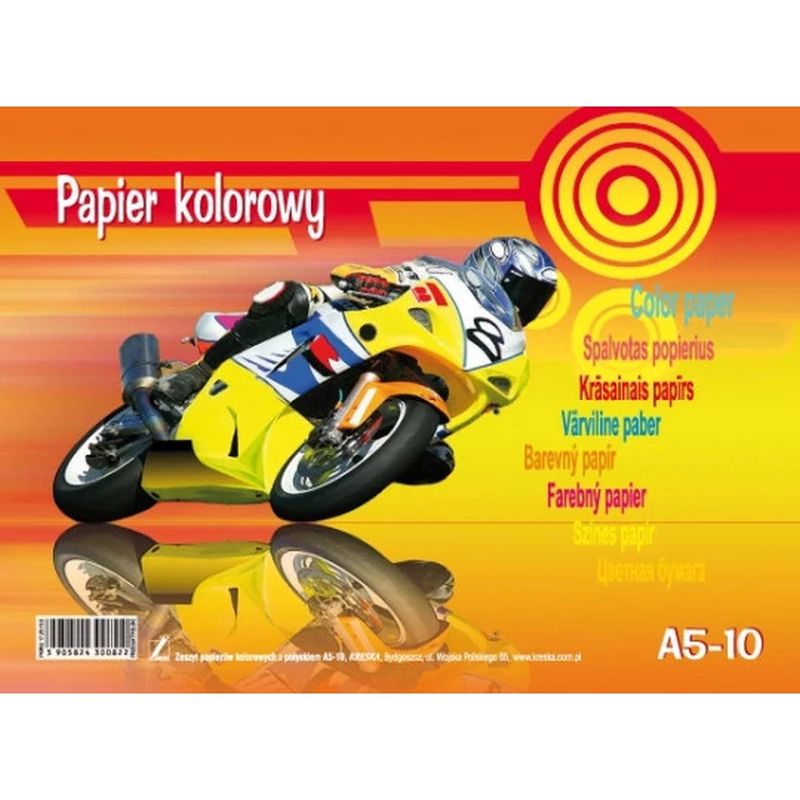 ZESZYT A5-10 PAP KOLOR POŁYSK Kreska