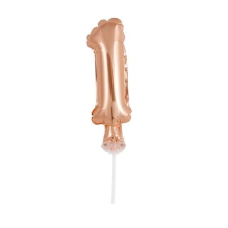 BALON FOLIA 13CM NA PATYKU "1" MIX KOLOR