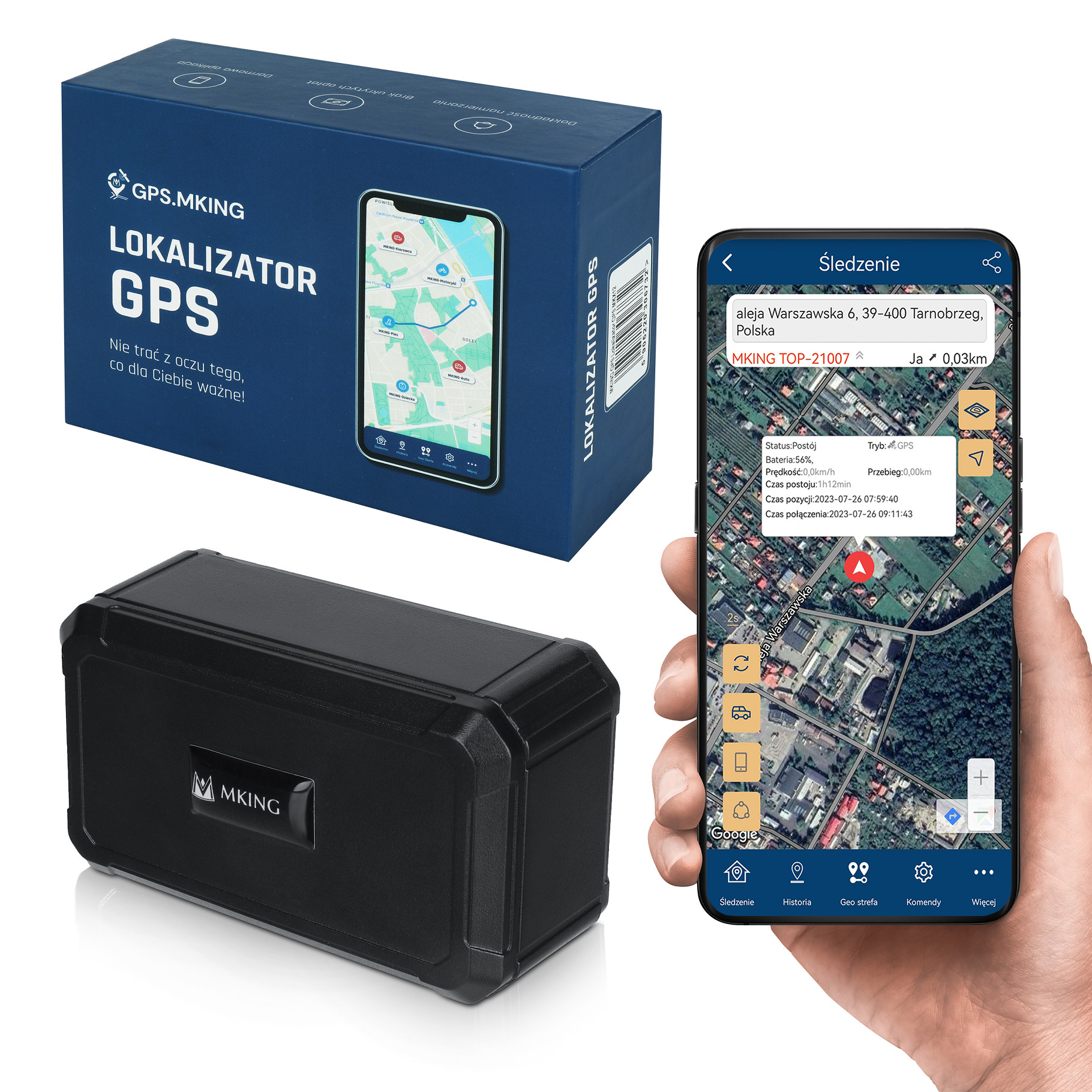 Lokalizator GPS 3 LATA DZIAŁANIA 4G MAGNES ŚLEDZENIE MK30B