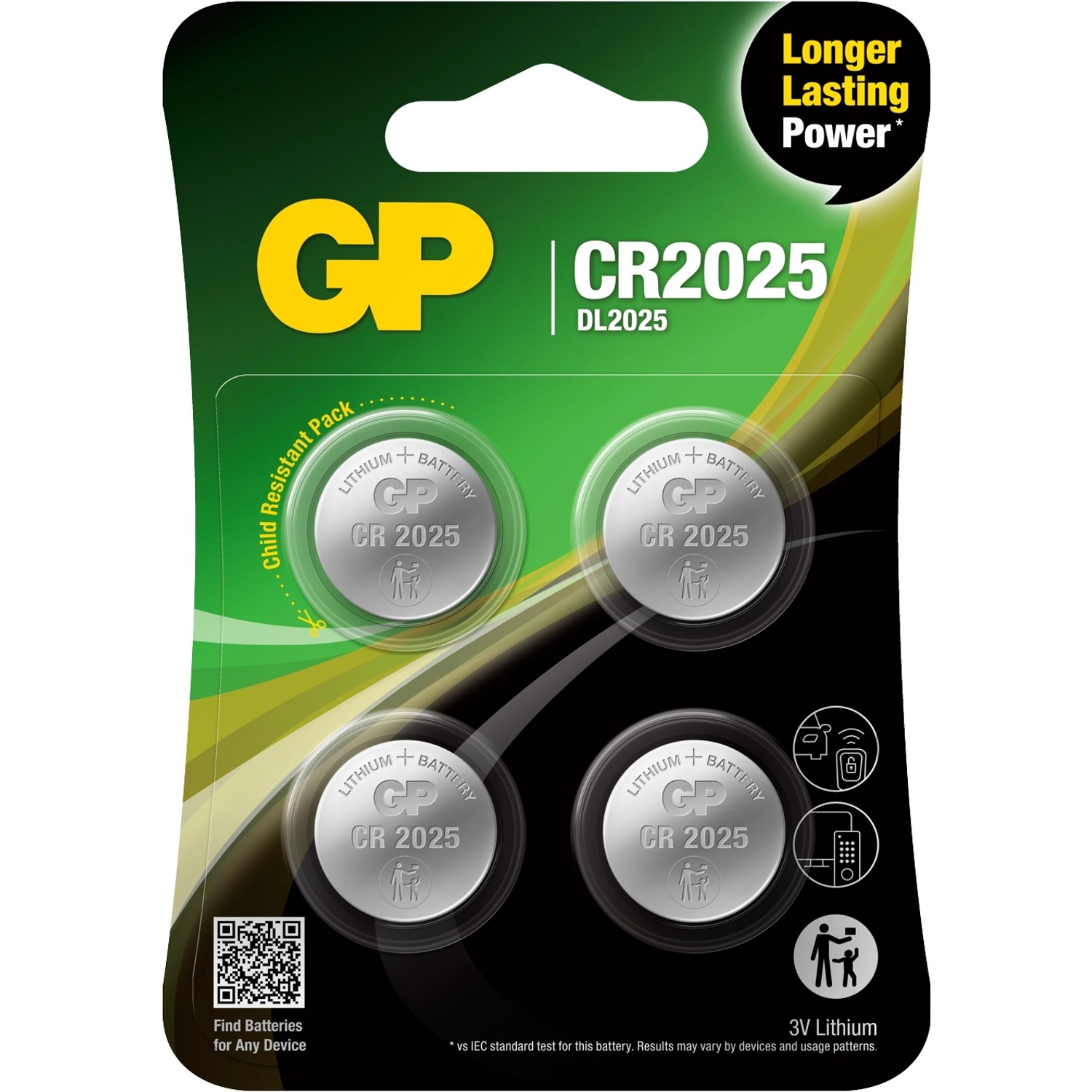 GP Baterie guzikowe CR2025 3V 4 szt