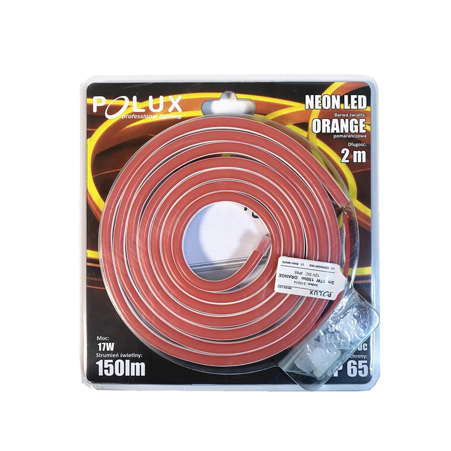 Polux Taśma LED NEON 2m 17W 150lm pomarańczowa IP65