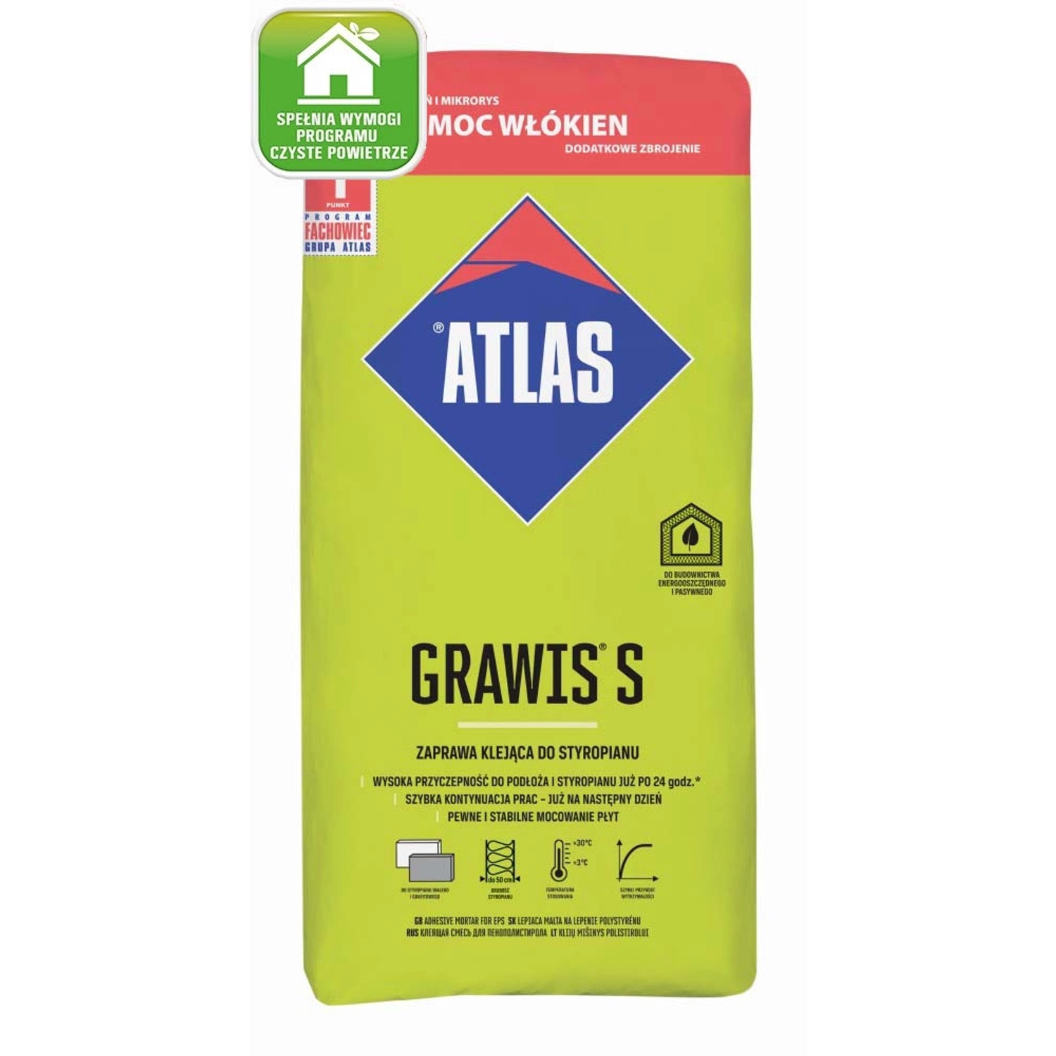 Atlas Zaprawa klejąca do styropianu Grawis S 25 kg
