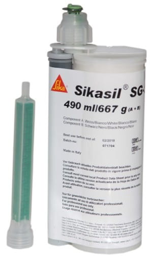 SILIKONOWY KLEJ KONSTRUKCYJNY SIKASIL SG 500 A+B CZARNY 8 X 490ML