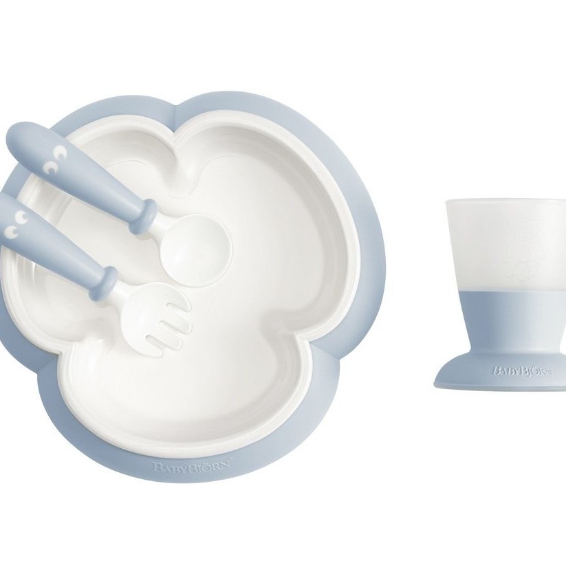 BABYBJORN zestaw do karmienia powder blue