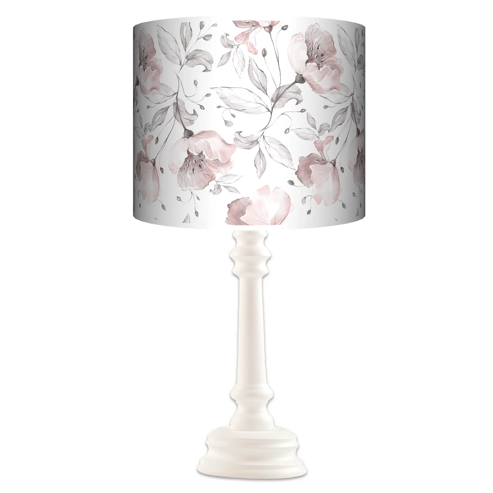 Lampa stojąca QUEEN magnolie na bieli - kolor podstawy do wyboru FL - biały